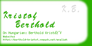 kristof berthold business card